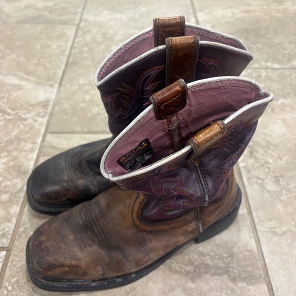 Ariat Shoes - Ariat Womens Krista Steel Toe Work Boots Brown Purple Leather 10009494 Size 6B